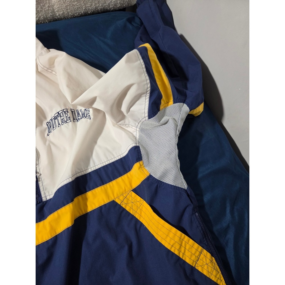 Vintage 1990s Starter Notre Dame Fighting Irish Windbreaker Jacket XL Navy Gold - Picture 4 of 7